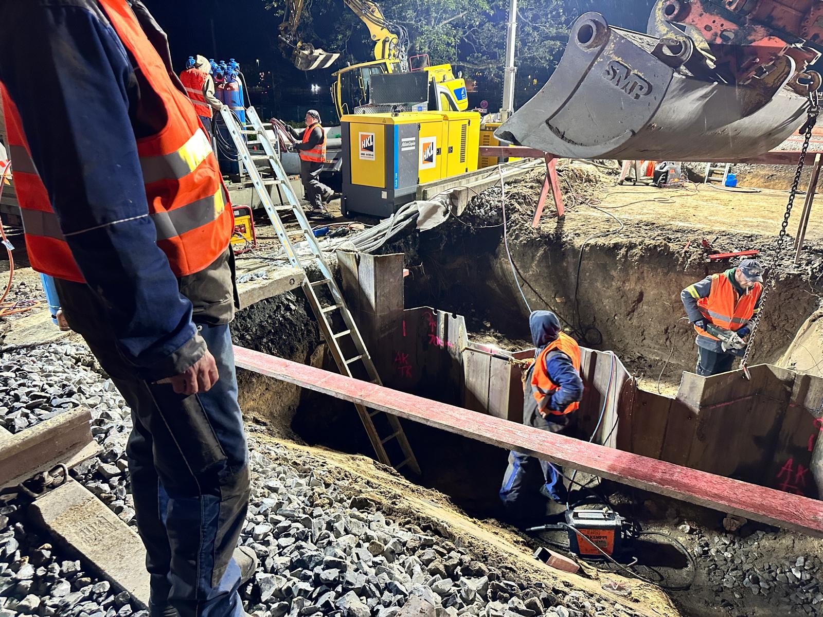 Schweißarbeiten auf der Baustelle
