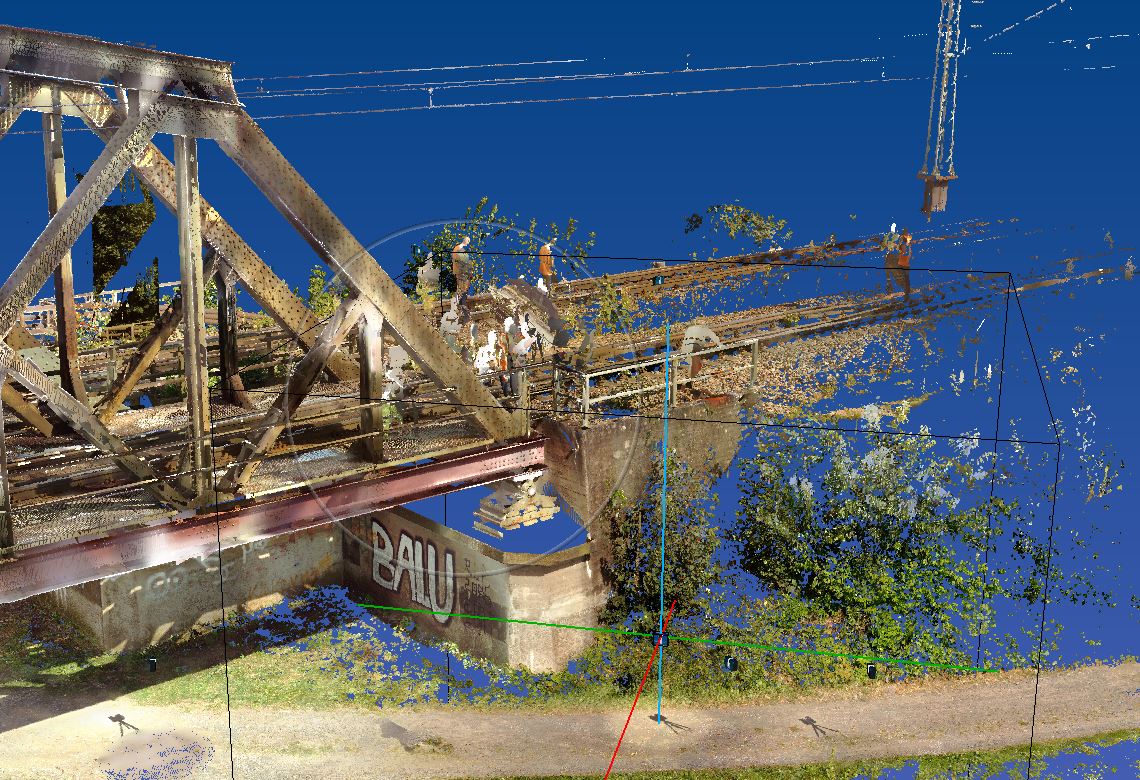 3D-Laserscan einer Stahlbrücke als Punktwolke